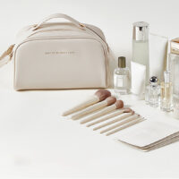 Double zip hand makeup bag