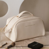 Double zip hand makeup bag