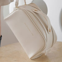 Double zip hand makeup bag