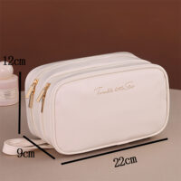 Double layer portable makeup bag