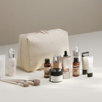 Eco-friendly hand-held makeup bag