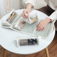 Detachable foldable 4-in-1 makeup bag