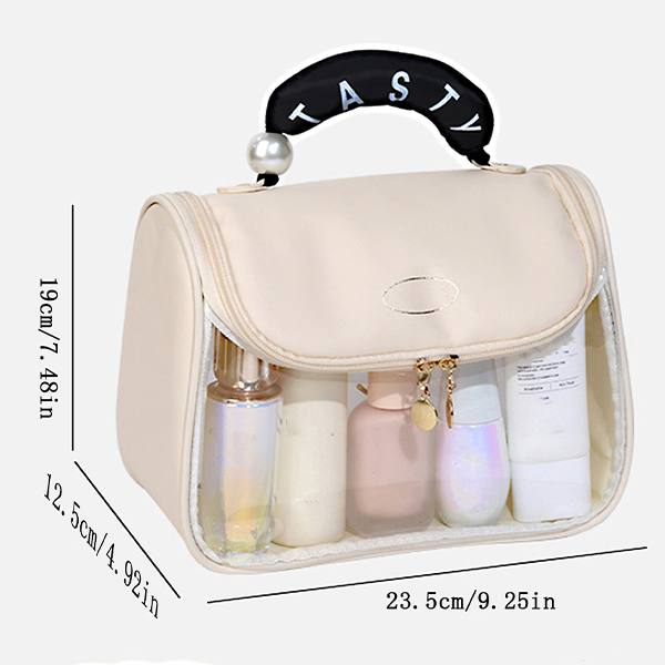 Pearl hand makeup bag can be hung