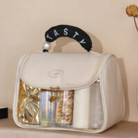 Pearl hand makeup bag can be hung
