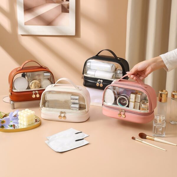 Double lantern transparent makeup bag