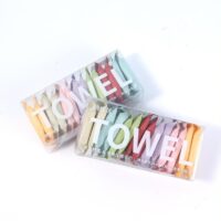 Colorful compressed towels in box